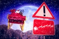 Composite image of christmas road sign Royalty Free Stock Photo