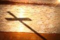 Composite image of close up of 3d wooden cross Royalty Free Stock Photo