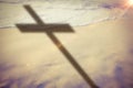 Composite image of close up of 3d wooden cross Royalty Free Stock Photo