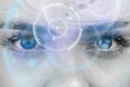 Composite image of close up of female blue eyes Royalty Free Stock Photo