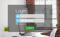 Composite image of close-up of login page Royalty Free Stock Photo