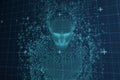 Composite image of close-up of pixelated 3d male Royalty Free Stock Photo