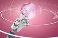 Composite image of close up of shiny robot hand Royalty Free Stock Photo