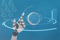 Composite image of close up of shiny robotic hand Royalty Free Stock Photo