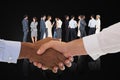 Composite image of close-up shot of a handshake Royalty Free Stock Photo