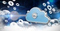 Composite image of cloud computing icons 3d Royalty Free Stock Photo