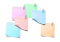 Composite image of colored Sticky Note against white background Royalty Free Stock Photo