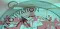 Composite image of compass pointing to motivation Royalty Free Stock Photo