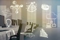 Composite image of composite image of computer icons on white background 3d