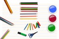 Composite image of composite image of school stuff Royalty Free Stock Photo