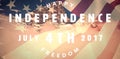 Composite image of computer graphic image of happy 4th of july text Royalty Free Stock Photo