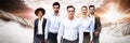 Composite image of confident business people walking against white background Royalty Free Stock Photo