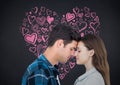 Composite image of couple embracing each other Royalty Free Stock Photo