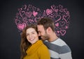 Composite image of couple embracing each other Royalty Free Stock Photo