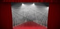 Composite image of curtains of red color Royalty Free Stock Photo