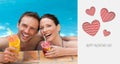 Composite image of cute valentines couple Royalty Free Stock Photo