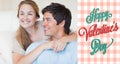 Composite image of cute valentines couple Royalty Free Stock Photo