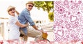 Composite image of cute valentines couple Royalty Free Stock Photo