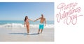 Composite image of cute valentines couple Royalty Free Stock Photo