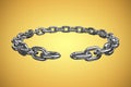 Composite image of 3d image of broken circular silver chain Royalty Free Stock Photo