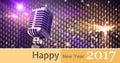 Composite image 3D of 2017 new year greeting and microphone