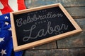 Composite image of digital composite image of join celebratio event labor day text Royalty Free Stock Photo