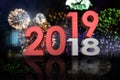 Composite image of digital composite image of numbers changing from old to new year Royalty Free Stock Photo