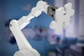 Composite image of digital composite image of robot with jigsaw piece 3d Royalty Free Stock Photo