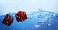 Composite image of digital composite 3d image of red dice