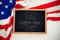 Composite image of digital composite image of happy labor day and god bless america text Royalty Free Stock Photo