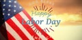 Composite image of digital composite image of happy labor day and god bless america text Royalty Free Stock Photo