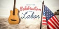 Composite image of digital composite image of join celebratio event labor day text Royalty Free Stock Photo