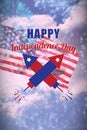 Composite image of digitally composite image of happy independence day text Royalty Free Stock Photo