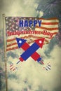 Composite image of digitally composite image of happy independence day text Royalty Free Stock Photo