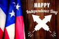 Composite image of digitally composite image of happy independence day text Royalty Free Stock Photo