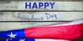 Composite image of digitally composite image of happy independence day text Royalty Free Stock Photo