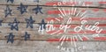 Composite image of digitally generated image of happy 4th of july message Royalty Free Stock Photo