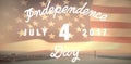 Composite image of digitally generated image of happy 4th of july message Royalty Free Stock Photo