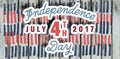 Composite image of digitally generated image of happy 4th of july message Royalty Free Stock Photo