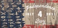 Composite image of digitally generated image of happy 4th of july message Royalty Free Stock Photo