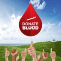 Composite image of donate blood