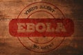 Composite image of ebola virus alert stamp