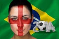 Composite image of england football fan in face paint Royalty Free Stock Photo