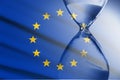 Composite image of the EU flag and hourglass Royalty Free Stock Photo