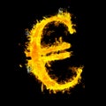 Composite image of euro sign on fire Royalty Free Stock Photo