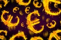 Composite image of euro sign on fire Royalty Free Stock Photo