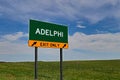 Adelphi US Highway Exit Sign Royalty Free Stock Photo