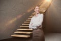 Composite image of female manager with arms crossed in warehouse 3d Royalty Free Stock Photo