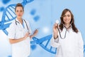 Composite image of female medical team Royalty Free Stock Photo