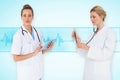 Composite image of female medical team Royalty Free Stock Photo